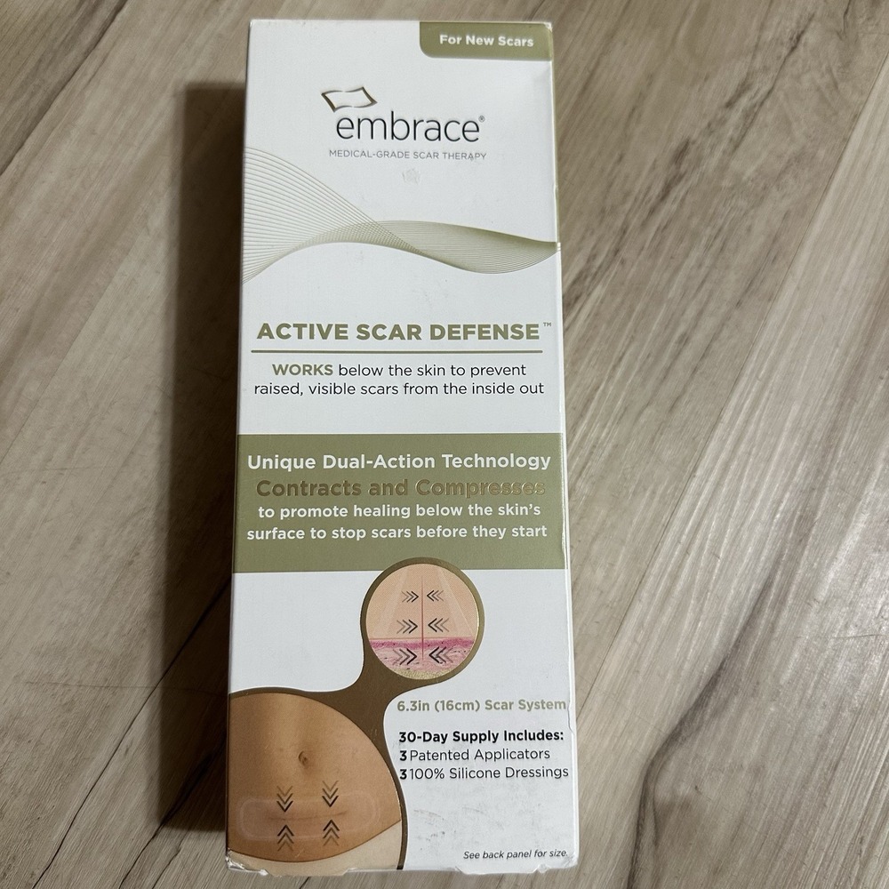 New Embrace 9 Sheets Active Tummy Tuck Scar Defense Silicone 6.3" X-Large 30 Day